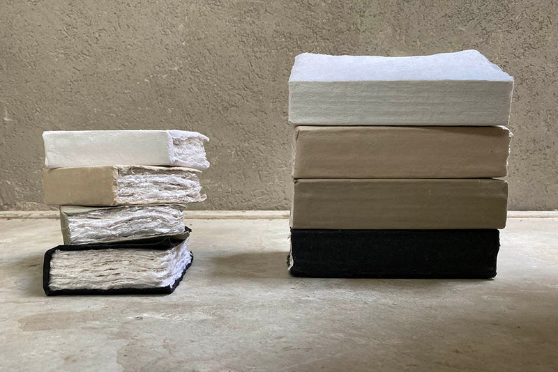 Cotton Writing Notebook - White / Stone / Khaki / Black