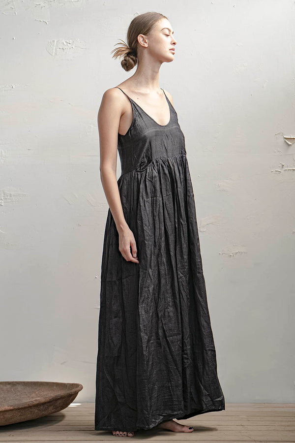 Hagar Silk Dress - Natural / Black