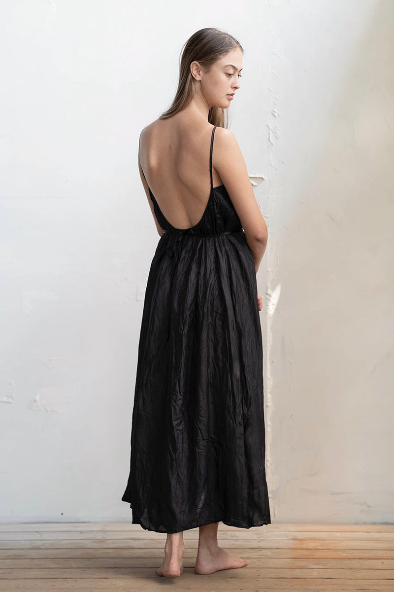 Avishag Silk Dress - Natural / Black