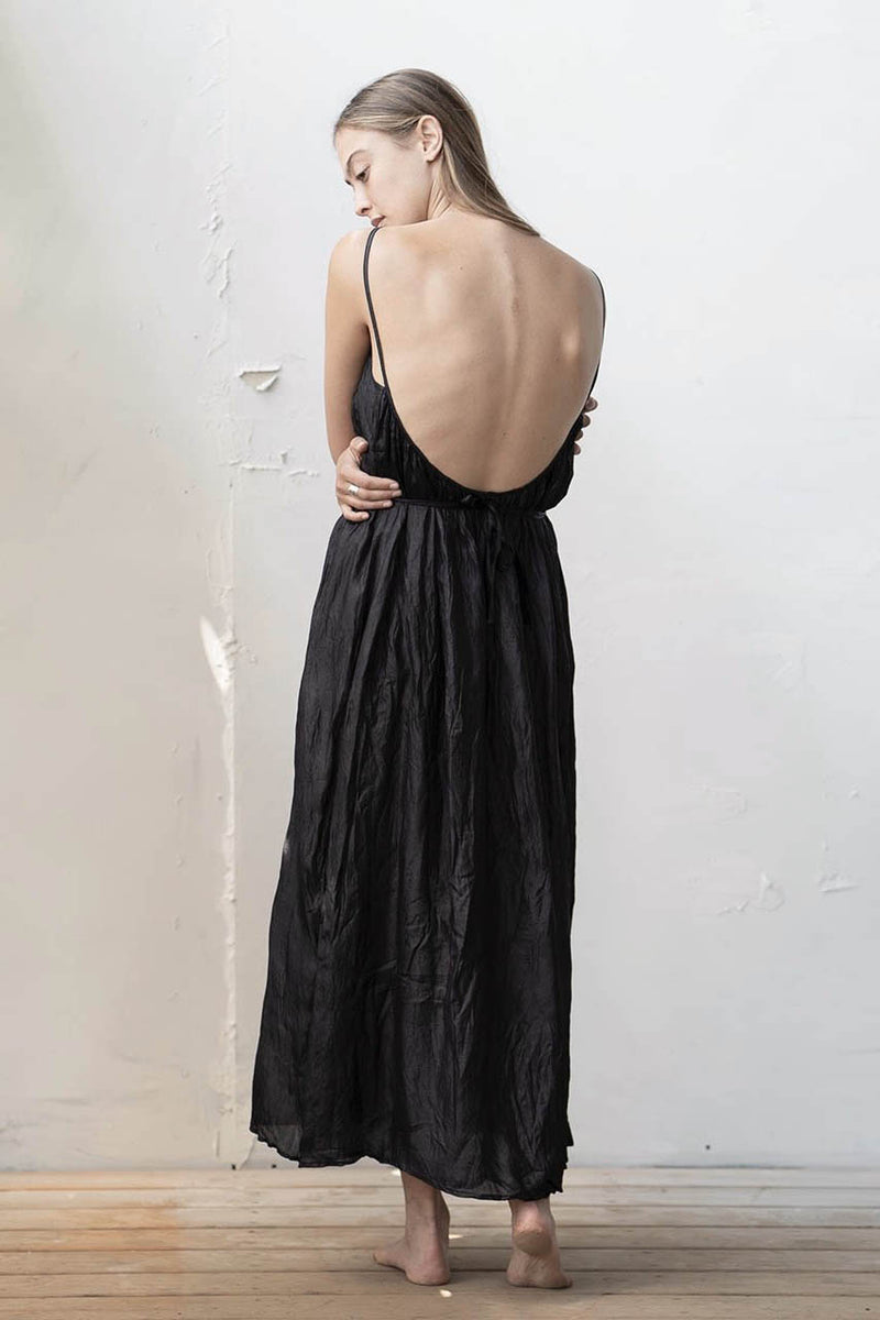 Avishag Silk Dress - Natural / Black