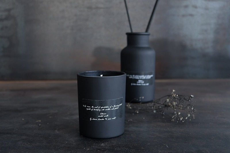 black silk scented candle