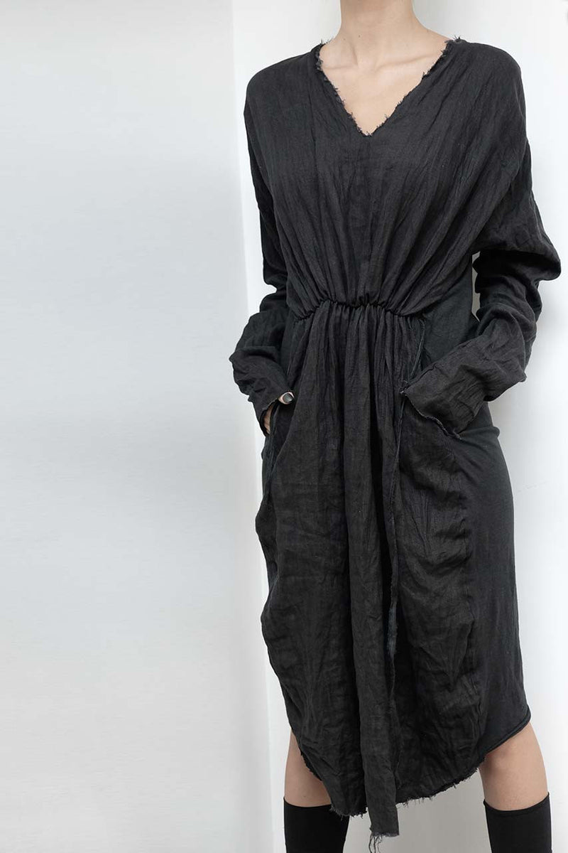 שרון ברונשר | שמלת מידי שחורה שרוול ארוך | שמלות מידי | קולקציית חורף 2016 של שמלות ובגדי ערב קז'ואל | חנות בוטיק בגדי מעצבים אונליין לנשים-6