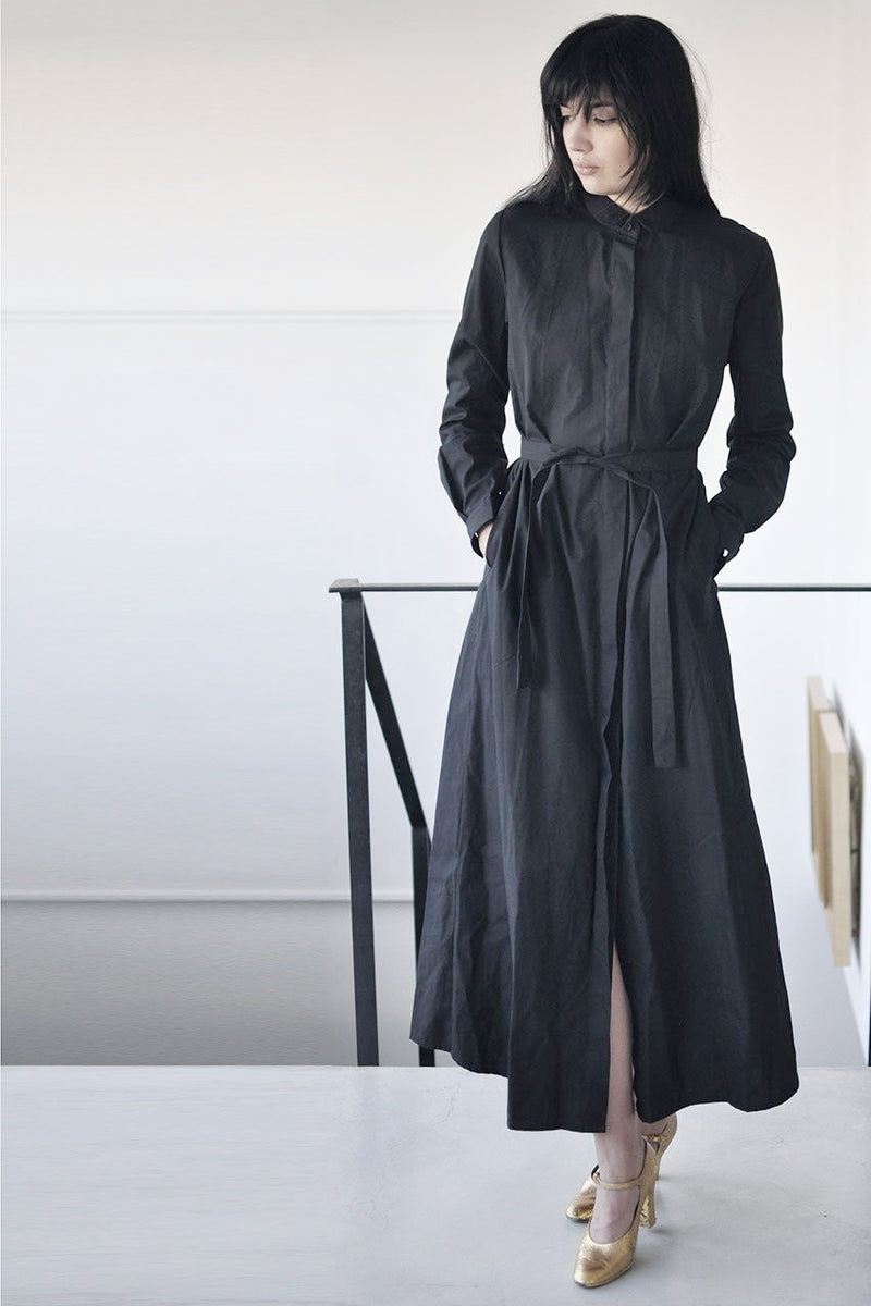 TAILORED MAXI DRESS - BLACK