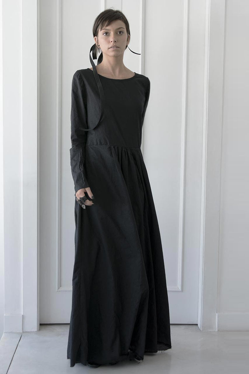 שרון ברונשר | שמלת מקסי שחורה שרוול ארוך | בוטיק בגדי מעצבים אונליין ...