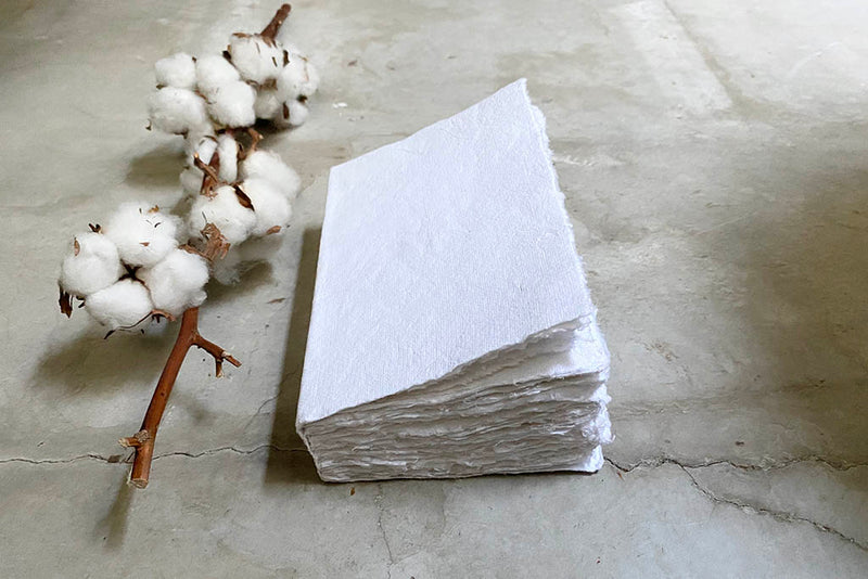 Cotton Writing Notebook - White / Stone / Khaki / Black