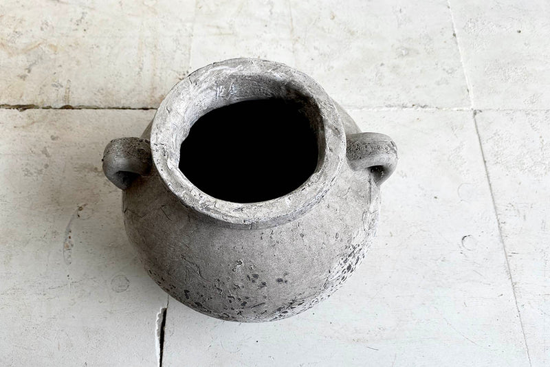 two handle wide terracotta vase