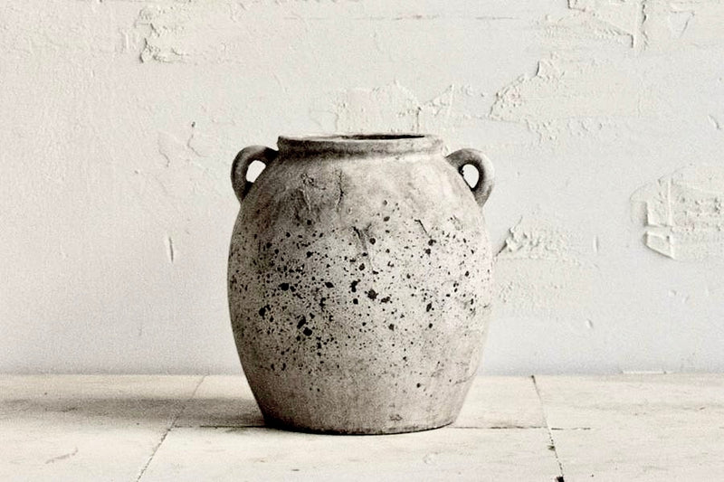 two handle terracotta vase