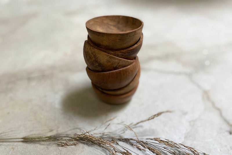 small appetaizers wood bowl set