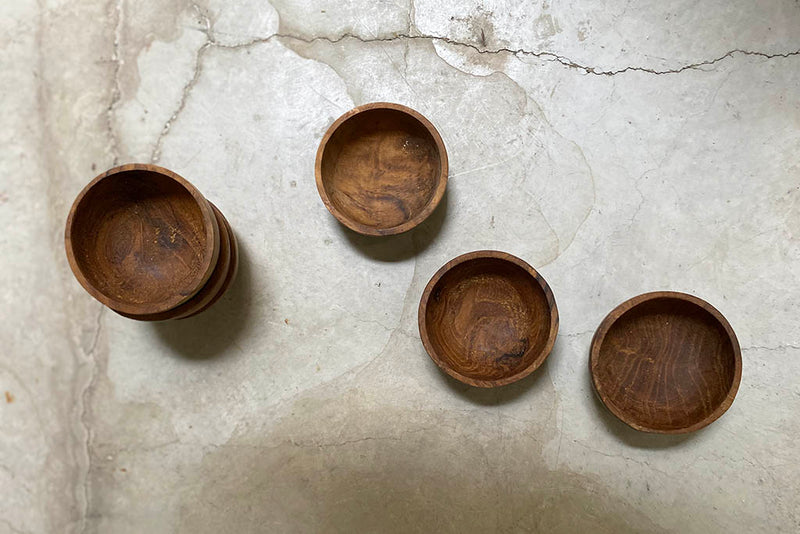 small appetaizers wood bowl set