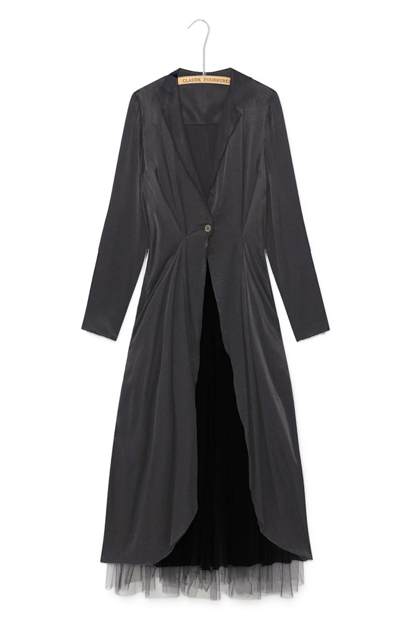Lightweight Tuxedo Coat - Black