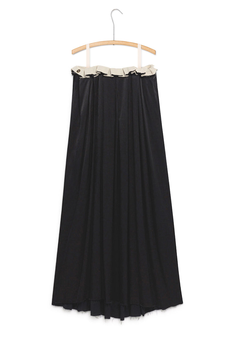 Draped Maxi Skirt - Black
